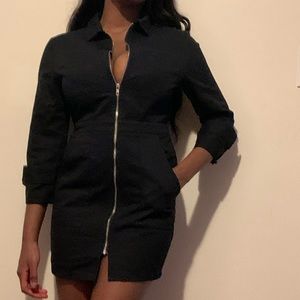 Black zip up dress